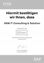 ZYXEL Silber Zertifizierung